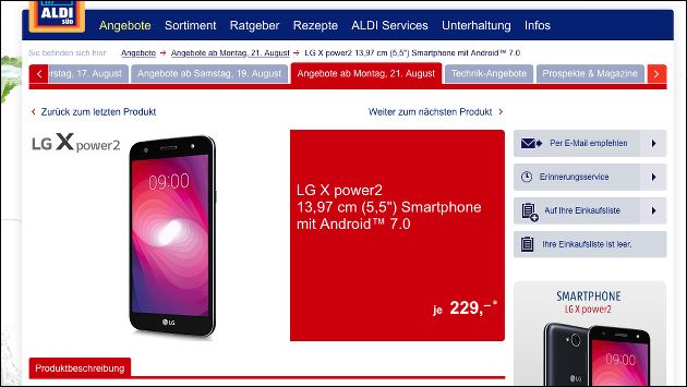 LG X Power 2 bei Aldi