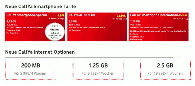 Vodafone Tarif-Upgrade