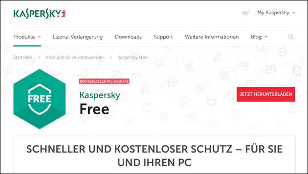 Kaspersky Virus-Schutz kostenlos