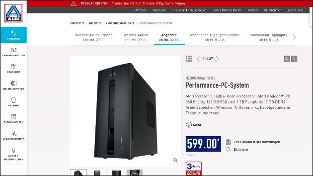 Heute Bei Aldi Nord Medion Pc Akoya P Mit Amd Cpu Fur 599