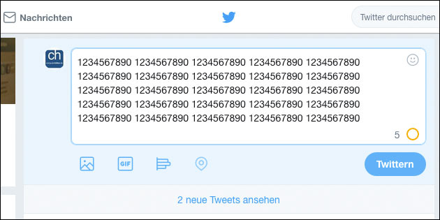 Twitter 280 Zeichen