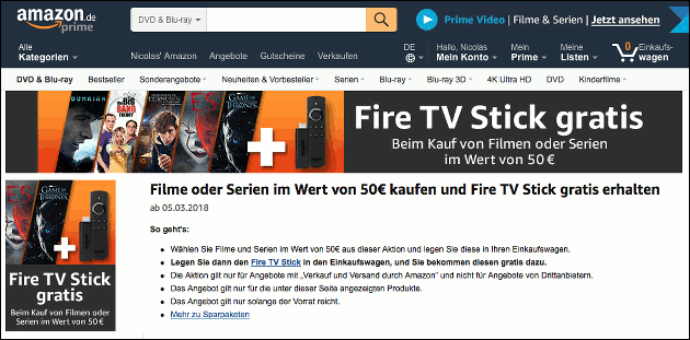 Fire TV Stick gratis