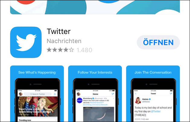 Twitter App Lesezeichen