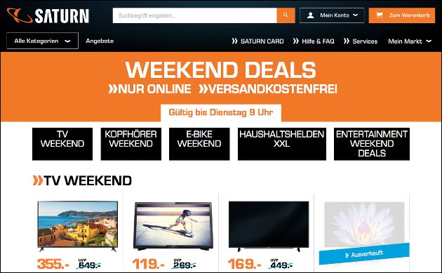 Saturn und Mediamarkt Weekend-Deals