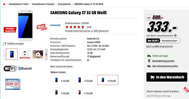 Samsung Galaxy S7 Angebot