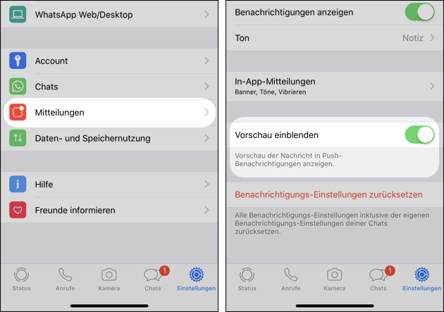Whatsapp Nachrichten Auf Sperrbildschirm Nicht Anzeigen