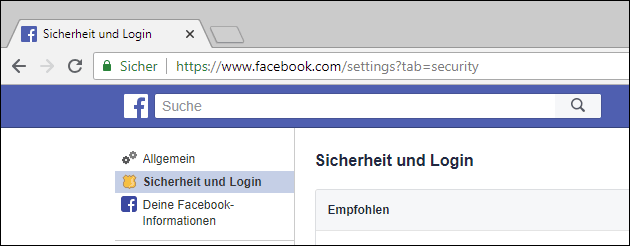 Facebook Passwort ändern