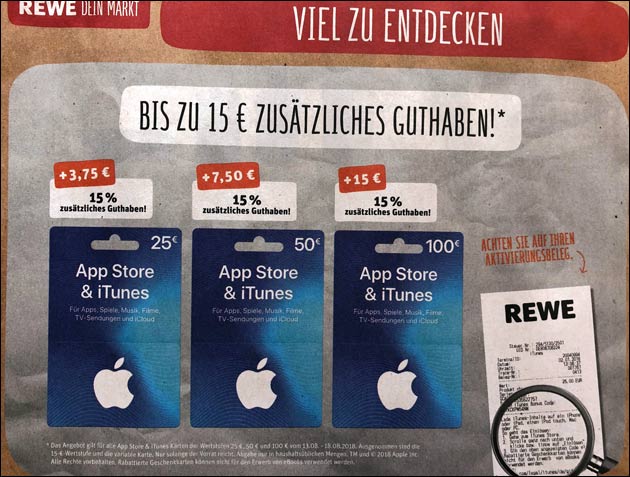 Rewe iTunes Guthaben