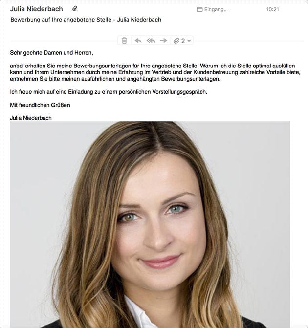 Bewerbung Julia Niederbach Sammer