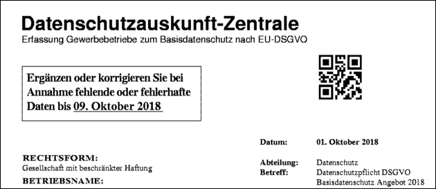 Faxe der Datenschutzauskunft-Zentrale zur DSGVO