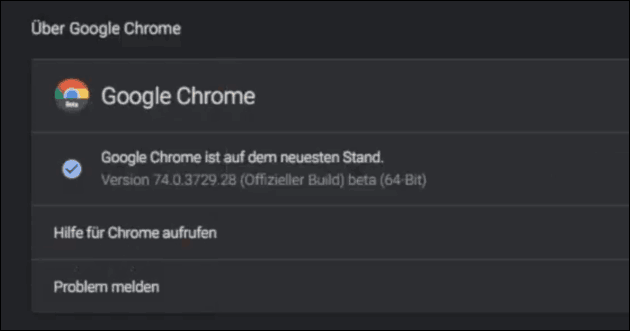 Chrome 74 Dark Mode aktivieren