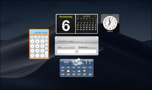 Mac OS Dashboard