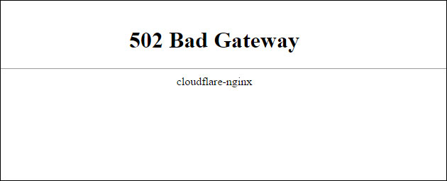Cloudflare 502 Server Error