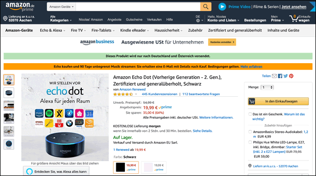 Echo Dot Angebot