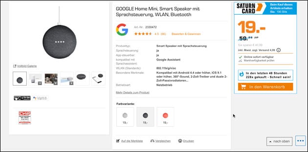 Google Home Mini Angebot