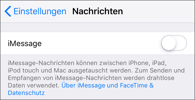 iMessage ausschalten