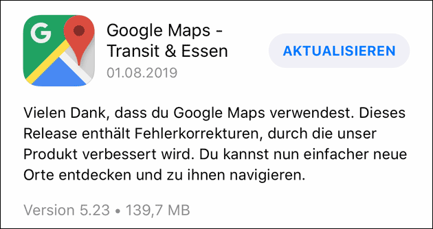 Google Maps Update