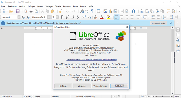 LibreOffice 6.3.0 ist da!