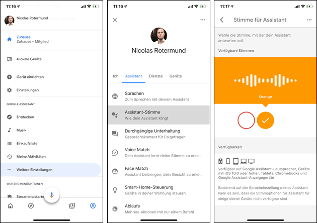 Google Assistant Stimme
