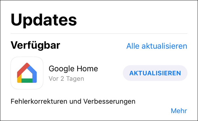 Google Home Update