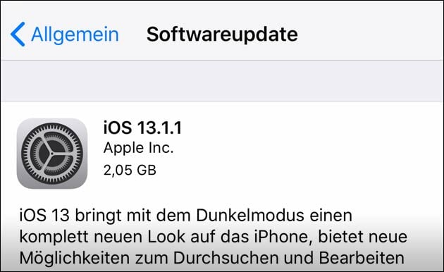 iOS 13.1.1: Neues Apple Update