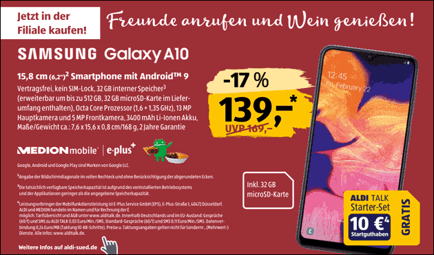 Samsung Galaxy A10 Angebot