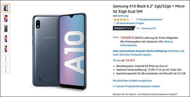 Samsung Galaxy A10