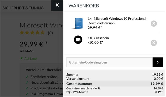 Windows 10 Angebot