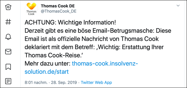 Thomas Cook Phishing Email