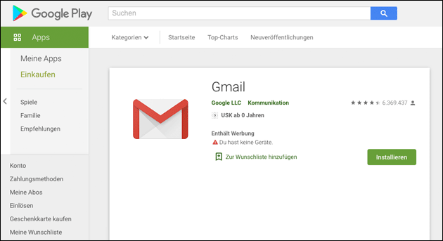 Gmail Fehler