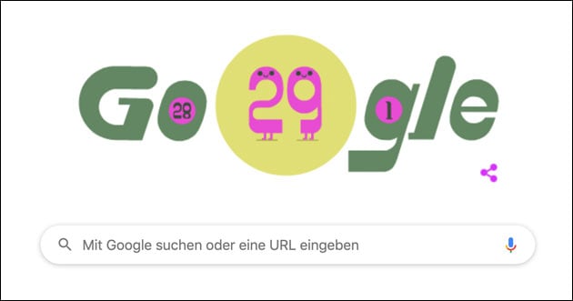 Schaltjahr 2020: Google Doodle