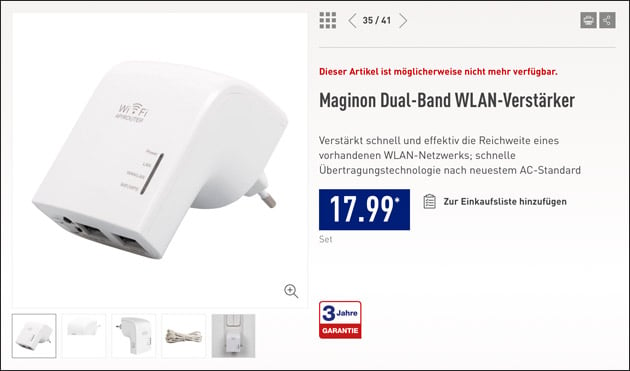 Maginon WLAN-Verstärker bei Aldi