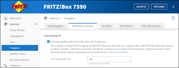 Fritzbox Fernzugang / Zugriff aus dem Internet deaktivieren