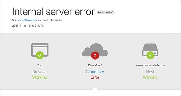 Cloudflare offline, halbes Internet tot